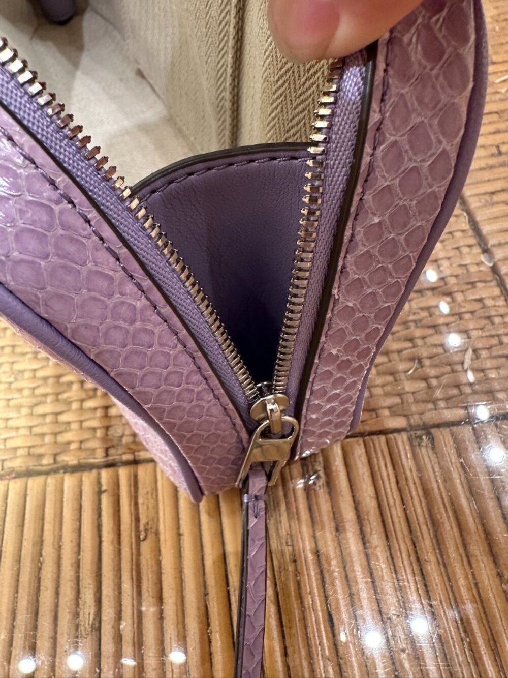 NWT! Tory Burch Rory Box Satchel 181102 In Lavender Sun Water Snake Leather - Picture 10 of 11